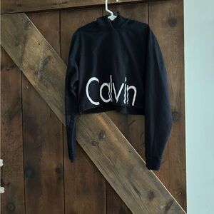 Calvin Klein Black Cropped Hoodie
